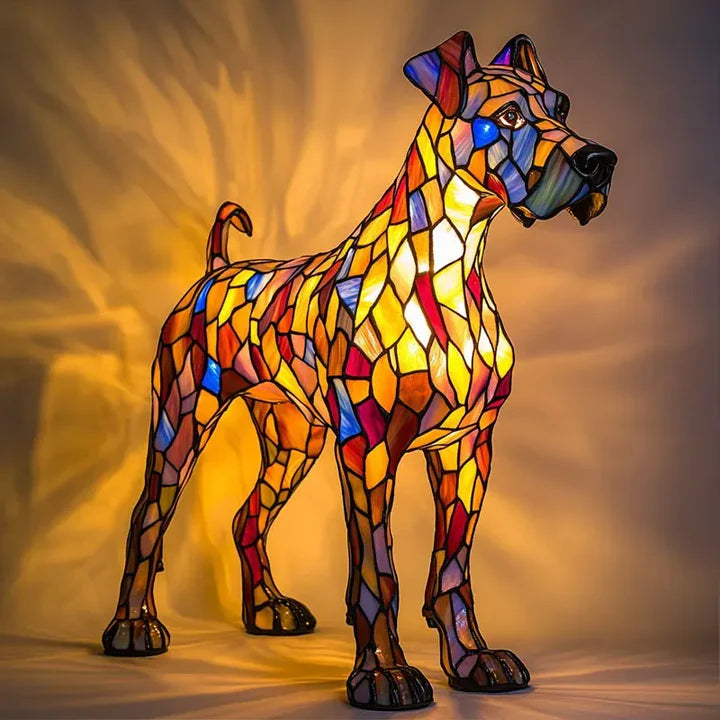 Luminous dog handmade lamp