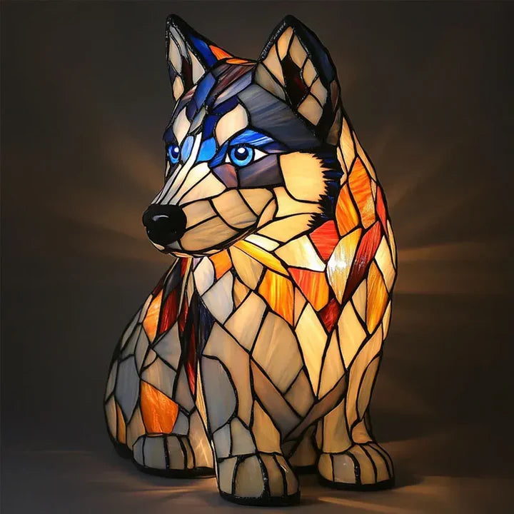 Luminous dog handmade lamp