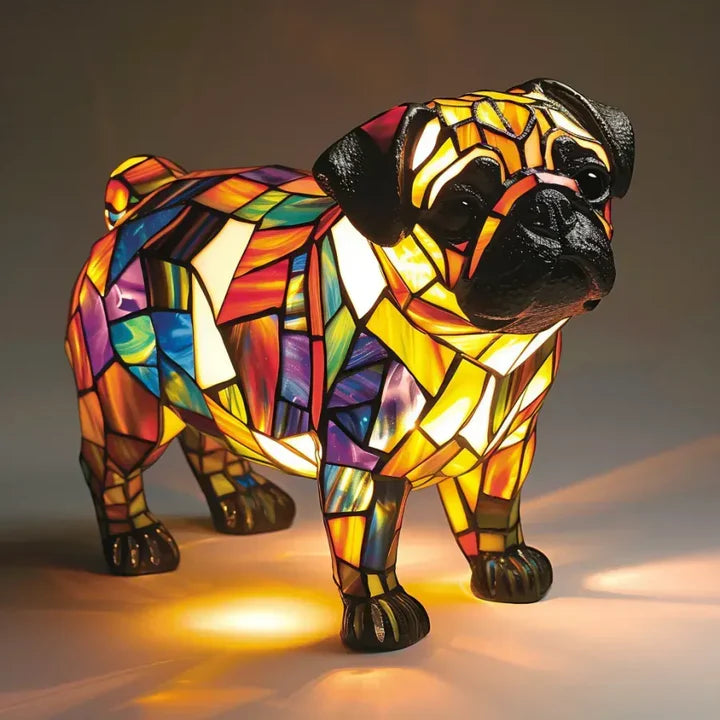 Luminous dog handmade lamp