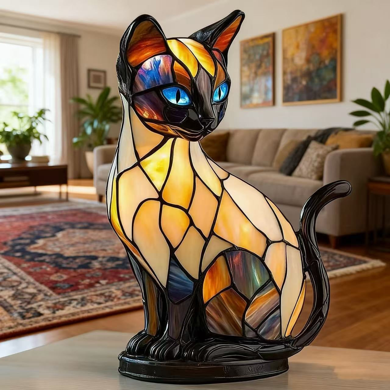 Luna luminous cat - handmade lamp that makes hearts shine