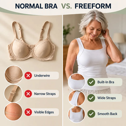 FreeForm 3-in-1 – The Top That Replaces Your Bra | Supportive Comfort Top with Built-In Bra