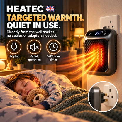 HEATEC – Energy-Efficient Portable Comfort Heater with Powerful Heating Performance & Safety System, No Installation Required | Up to 20 m²