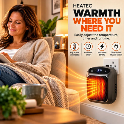 HEATEC – Energy-Efficient Portable Comfort Heater with Powerful Heating Performance & Safety System, No Installation Required | Up to 20 m²