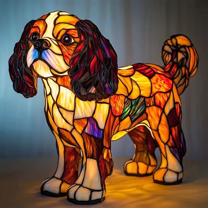 Luminous dog handmade lamp