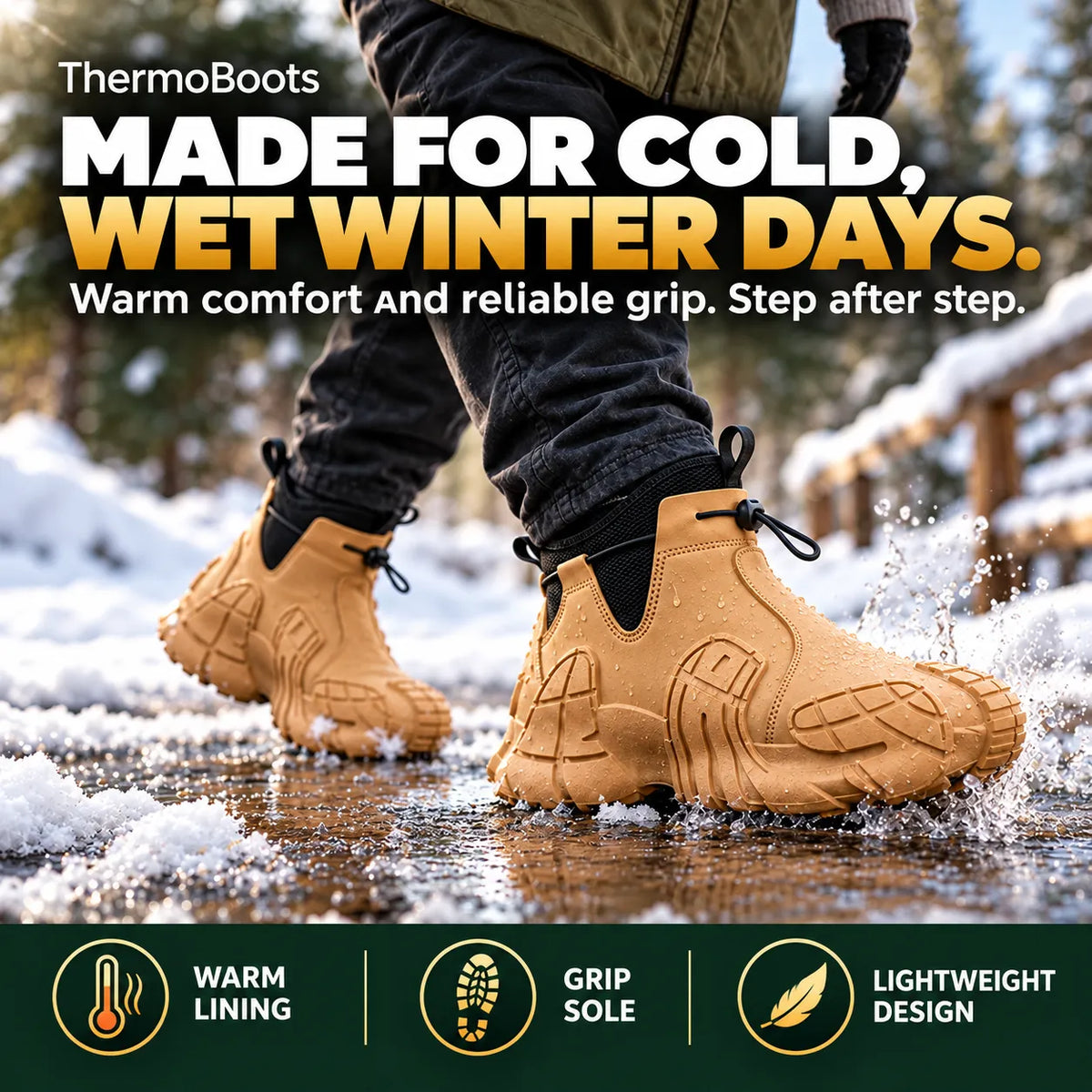 ThermoBoots – Waterproof All-Weather Boots for Year-Round Wear | Slip-Resistant & Pain-Relieving