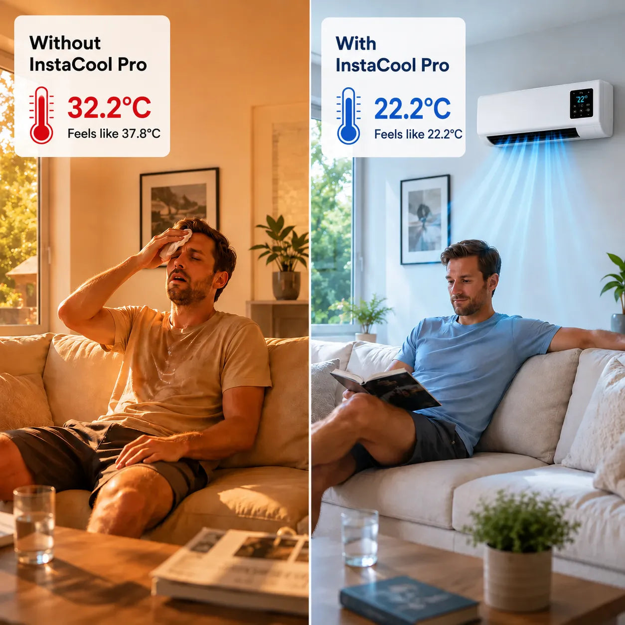 InstaCool Pro - Portable Air Conditioner & Heater – No Installation Required | 2-in-1 | Covers Up to 51 m²