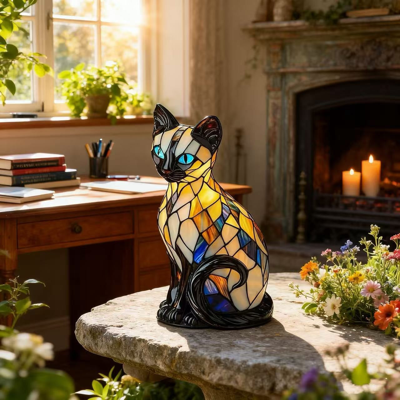 Luna luminous cat - handmade lamp that makes hearts shine